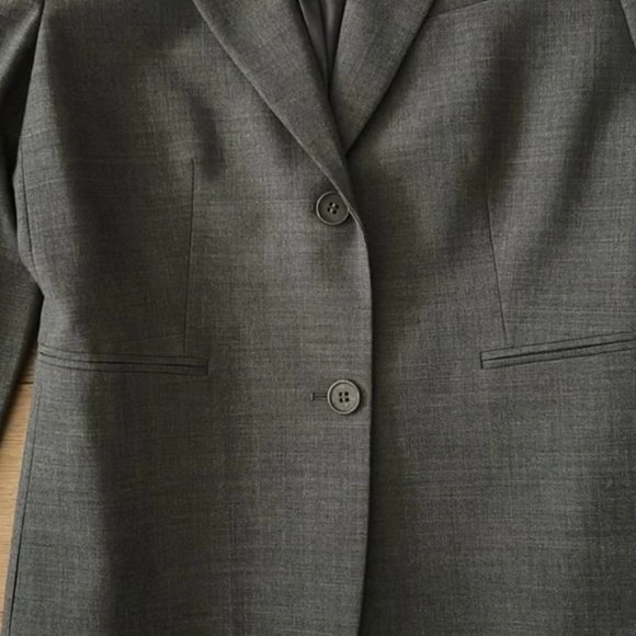 Single breasted theory blazer with cropped sleeves - Picture 3 of 6